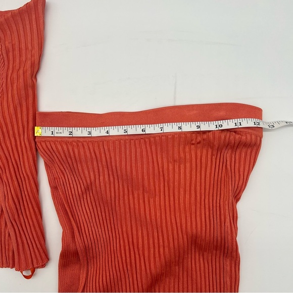 Ronny Kobo Orange Ribbed 2-Piece Set – Crop Top & Maxi Skirt – Size M - Picture 14 of 16